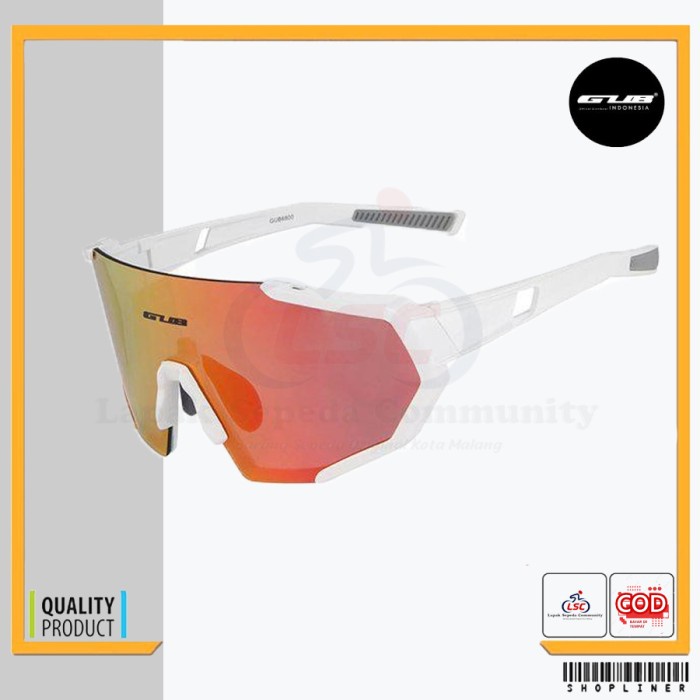 KACAMATA SEPEDA GUB 6800 WHITE CYCLING SEPEDA GOWES KACA MATA