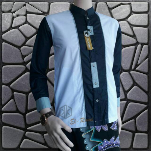 baju koko el rumi koko gus azmi koko putih biru