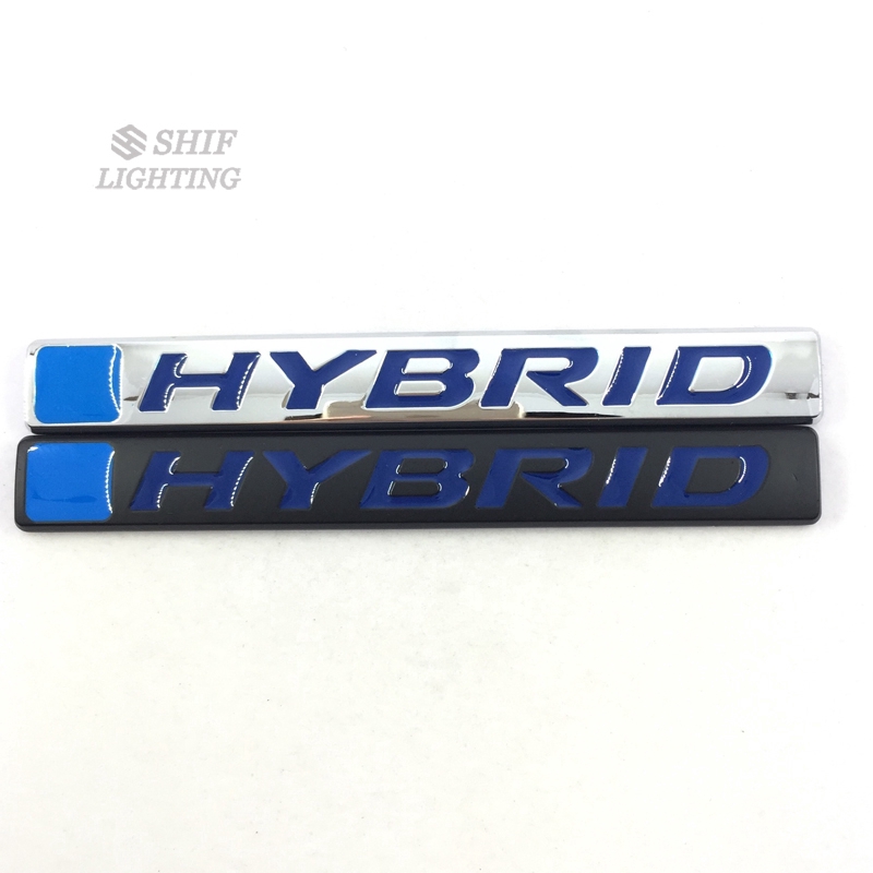 1pc Stiker Emblem Logo Hybrid Tulisan Metal Untuk Fender Samping Mobil Universal