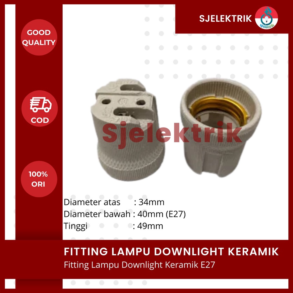 Fitting Keramik Lurus E40 / Fiting Lampu E40