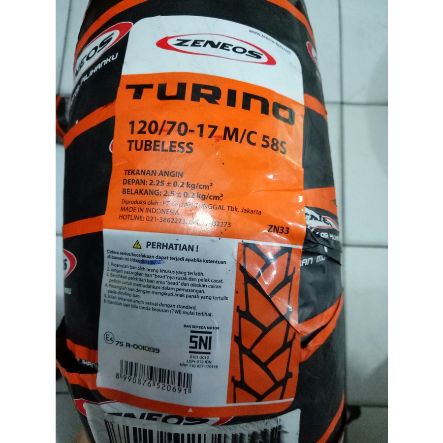 Ban ZENEOS 120/70-17 ZN 33 TURINO TUBELESS