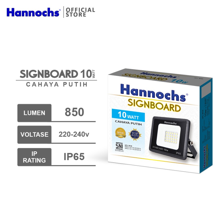 Hannochs LED Flood Light Signboard 10 watt CDL - Putih