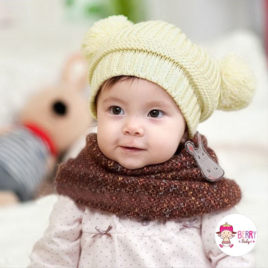 Berry Mart Topi Rajut Korea Bayi Impor Bear Berry Mart