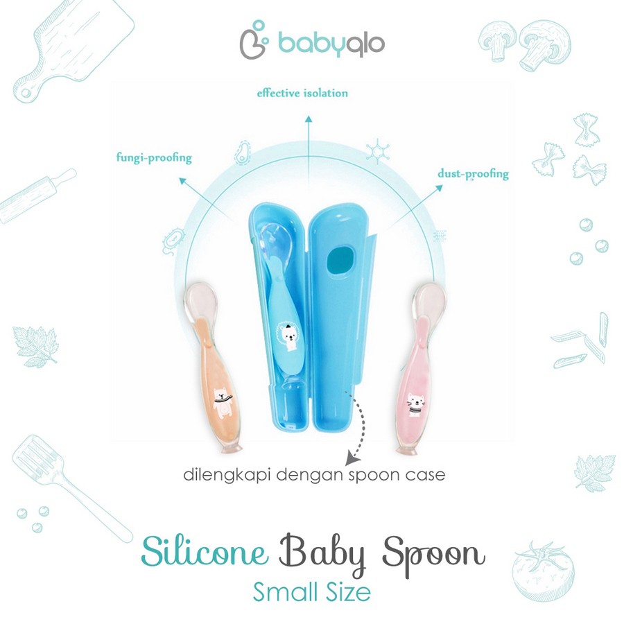 Babyqlo Sendok Makan Bayi / Silicone Baby Spoon With Case Sp8003