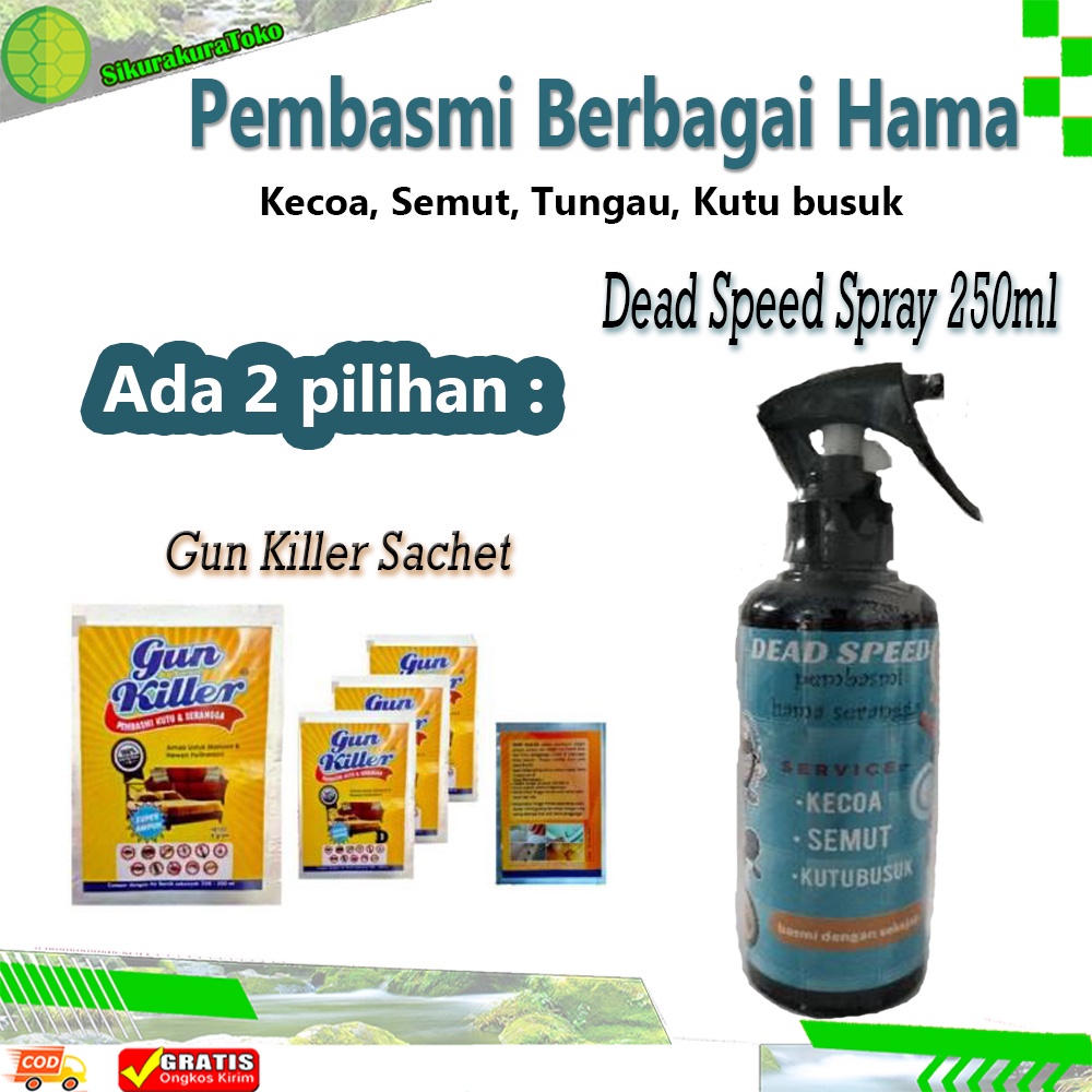 (NCS) GUN KILLER SACHET dan Spray Pembasmi Anti Kutu Tungau Serangga  Semut Kecoa Rayap di Sofa Kasur Air