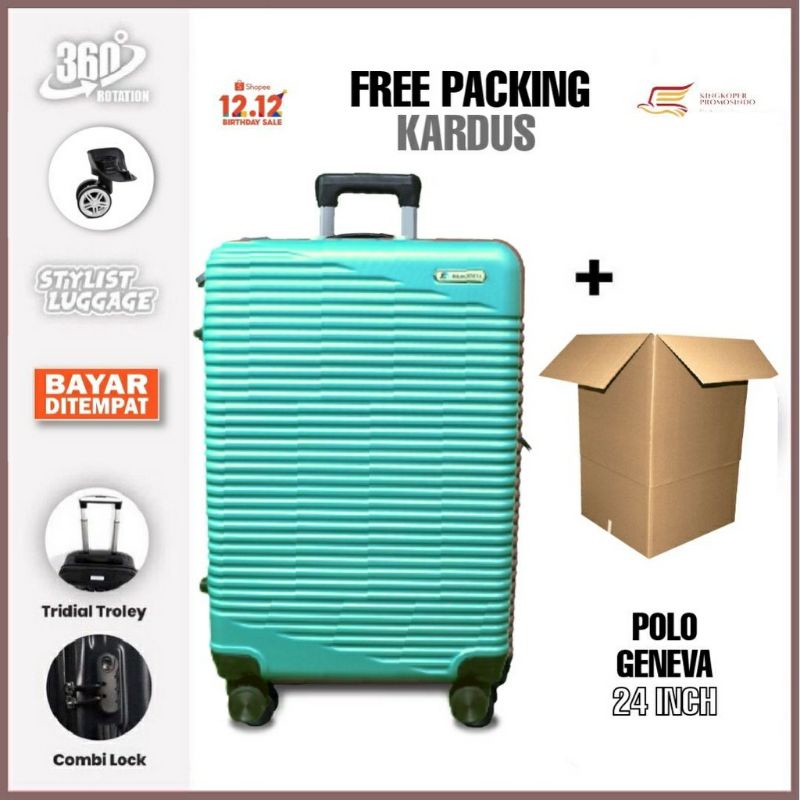 termurah  koper polo original 24 inch/ pre order |koper polo original |polo happy |fiber