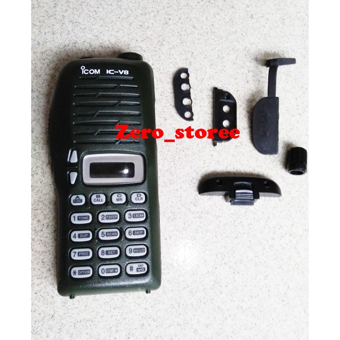 CASING HT ICOM IC V8 CASING BODY ICOM IC-V8 IC V 8 KOMPLIT SATU SET ICOM ICV8 CASE Kesing Casis V8 HT ICOM Hijau lumut IJO