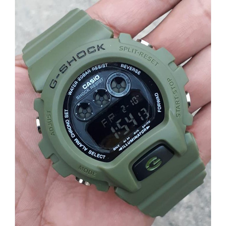 Jam Anti Air, Jam Tangan Pria/Anak Cowok Murah Casio G-Shock Dw-6900 Army ,Buat Renang