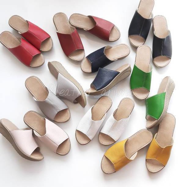 【BEAUTY】 Leather Arjuna Sandal Wedges Wanita Nania ⁜