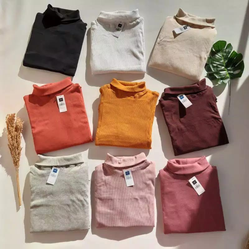(UNISEX)rib turtleneck premium kerah  tinggi bahan halus dan tebal