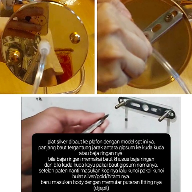Lampu Plafon Gantung Kristal Minimalis 2 Model (Kotak &amp; Bulat)