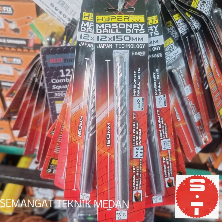 12mm MATA BOR BETON DINDING TEMBOK MANSORY DRILL CROSS TIP 12 mm HYPER