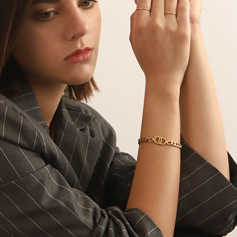 Gelang tebal sisik aD titanium anti karat korean style model terbaru