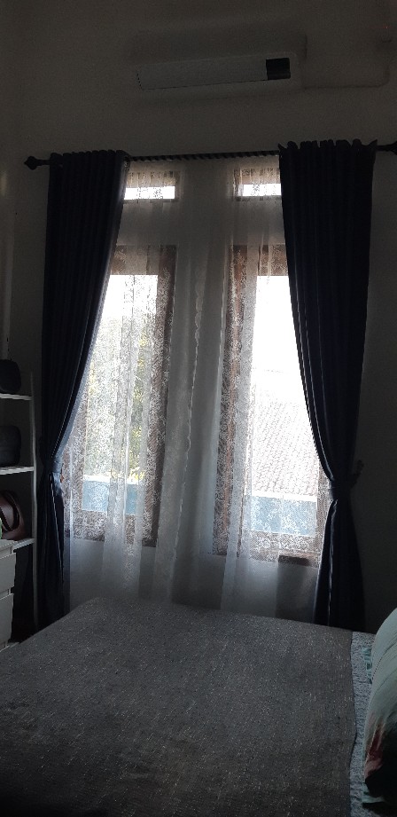 Vitrase / Tirai Tembus Pandang / Tirai Putih / Gorden Putih, 1 Pasang, Putih Pudar Al1040