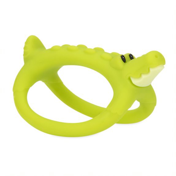 Nuby Baby Teether Loopy Legs Mainan Gigitan Bayi Silikon Aligator