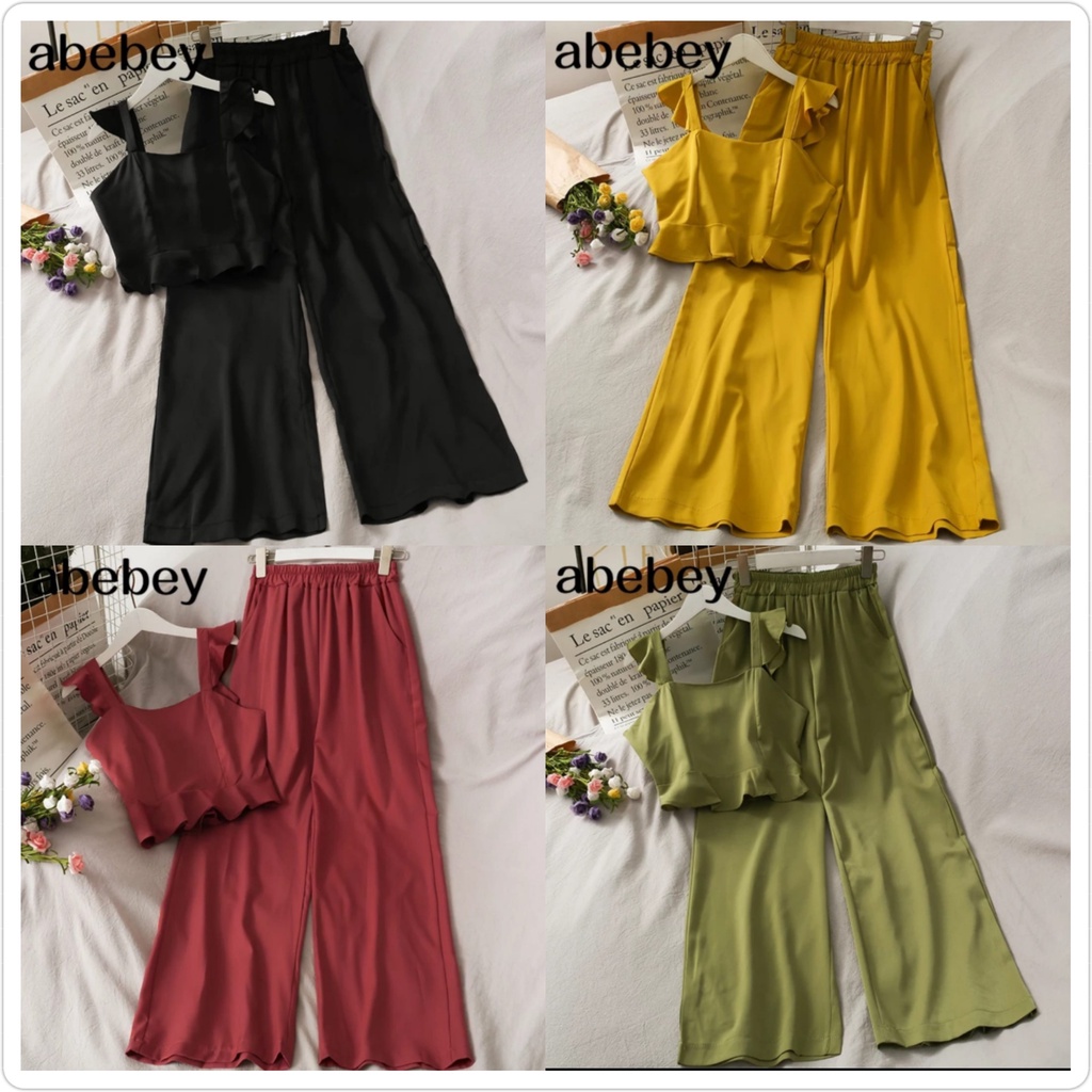 One set Korean style terbaru/ STELAN AUDREY / setelan pakaian wanita korea murah ns