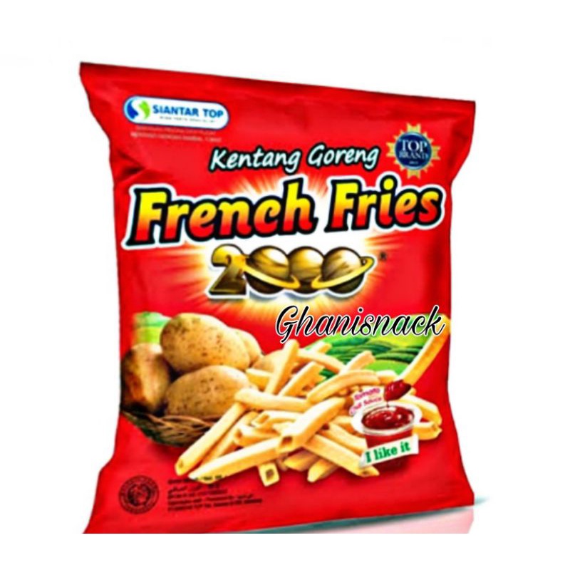 

French Fries 2000 Netto 10gr - Kentang Goreng French Fries/French Fries 2000 8 Gram. Chiki Kentang Goreng Saos Sambal