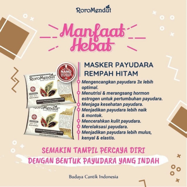 MASKER PAYUDARA RORO MENDUT asli