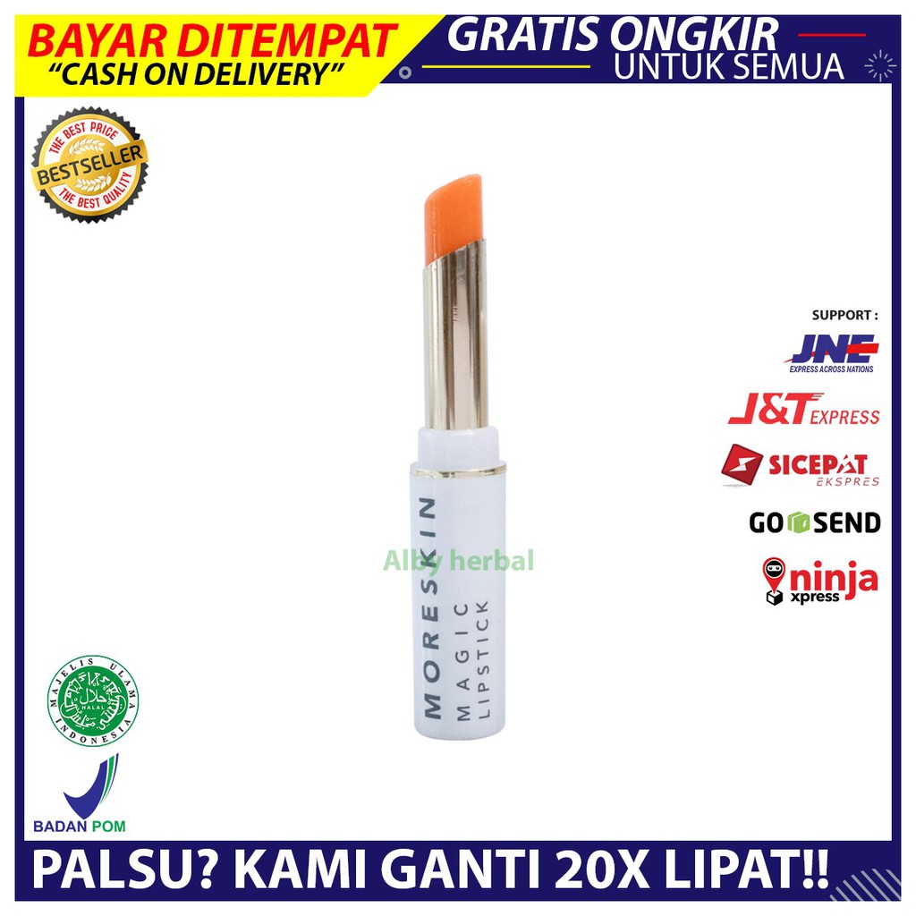 lipstik warna bibir / matte lip cream / moreskin magic lipstik 01 orange Asli/skincare_lacoco_origin