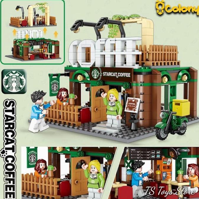 Lego Murah Rumah Coffee Shop Mainan Anak Perempuan Laki Block Besar