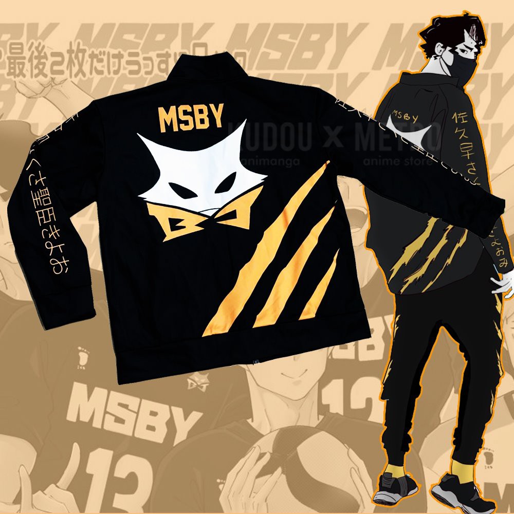 Kudou x Metro - Jaket MSBY Black Jackals Turtleneck Jacket Haikyuu