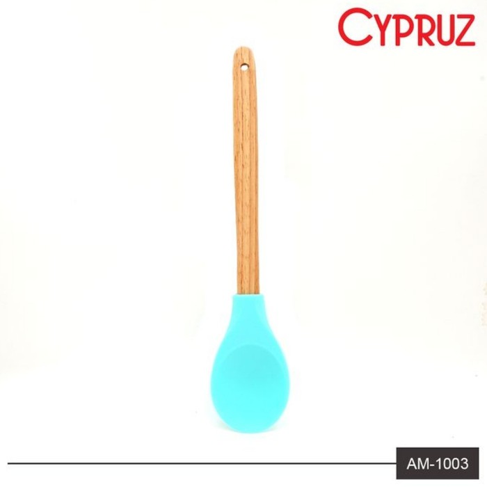 AM-1003 CYPRUZ Serving Spoon Silicone + Gagang Bambu