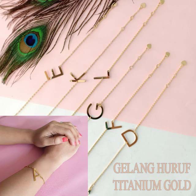 GELANG HURUF | GELANG ALPHABET TITANIUM 100%