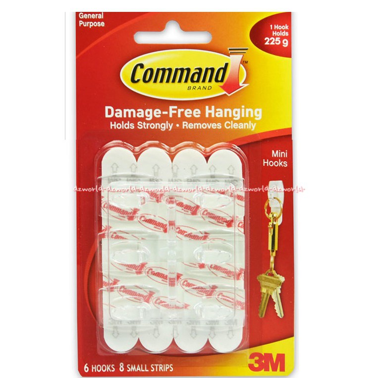 Command Mini Hooks Transparan Untuk Gantungan di Dinding 6pcs