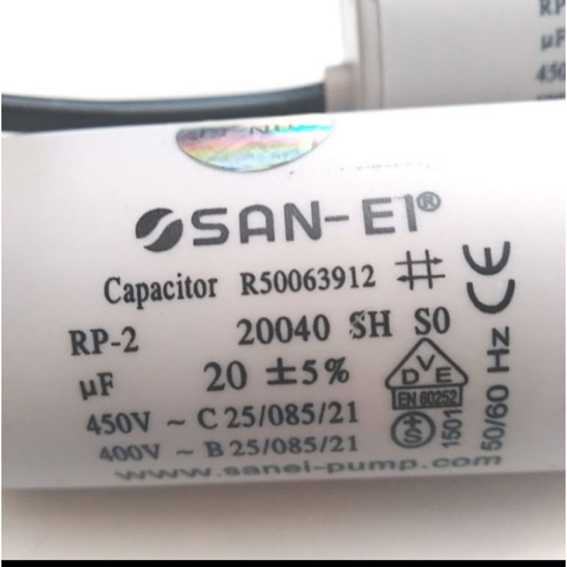 KAPASITOR 20 UF 450 VAC 20UF 450V BULET KABEL CAPASITOR CONDENSATOR SPAREPARTS