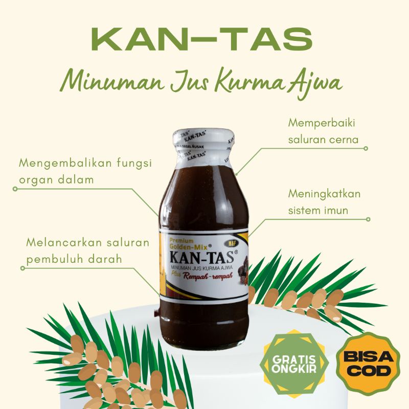 

Kantas Minuman Jus Kurma Azwa Plus Rempah_Rempah Suplemen Bernutrisi Tinggi 150Ml