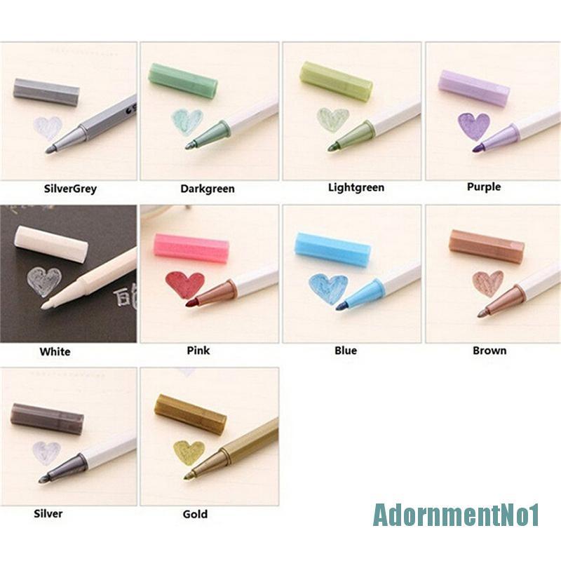 (AdornmentNo1) 10pcs / Set Pensil Warna Metalik Untuk Dekorasi Album DIY