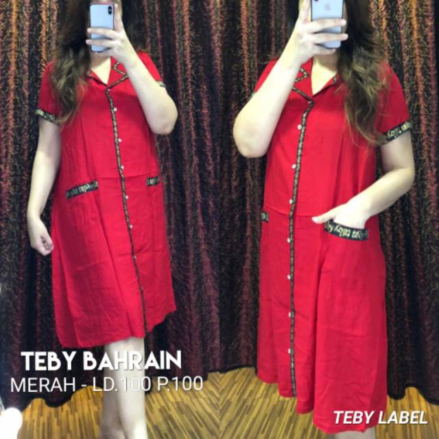 Daster arab Teby BAHRAIN Dress Rayon Midi Tunik Mewah Kekinian