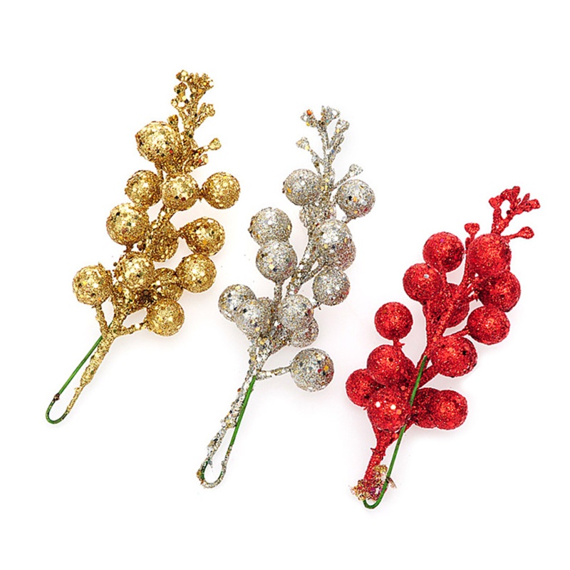 Ornamen Berry Glitter Untuk Dekorasi Natal