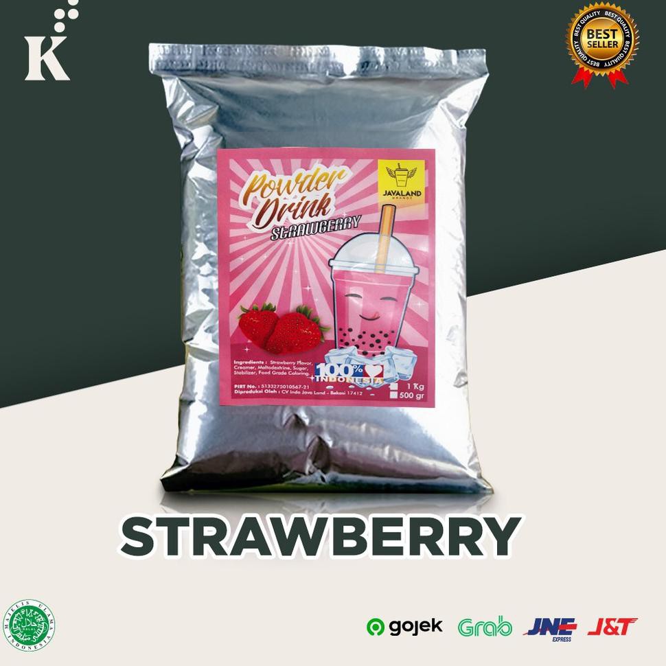 

{Original} Bubuk Minuman Bubble Drink rasa Strawberry ORIGINAL Javaland 1kg