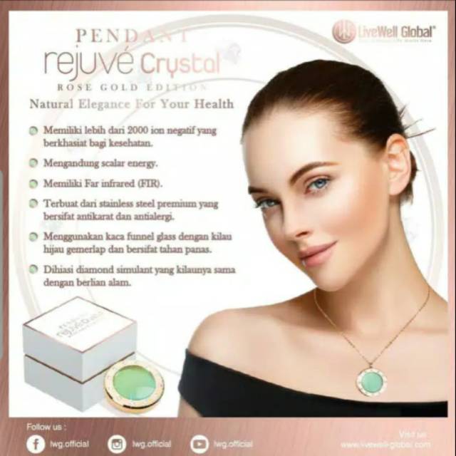 Pendant rejuve crystal lwg promo buy 1 get 1 blue pendant rejuve crystal  (1 sampai 31 mei 2020)