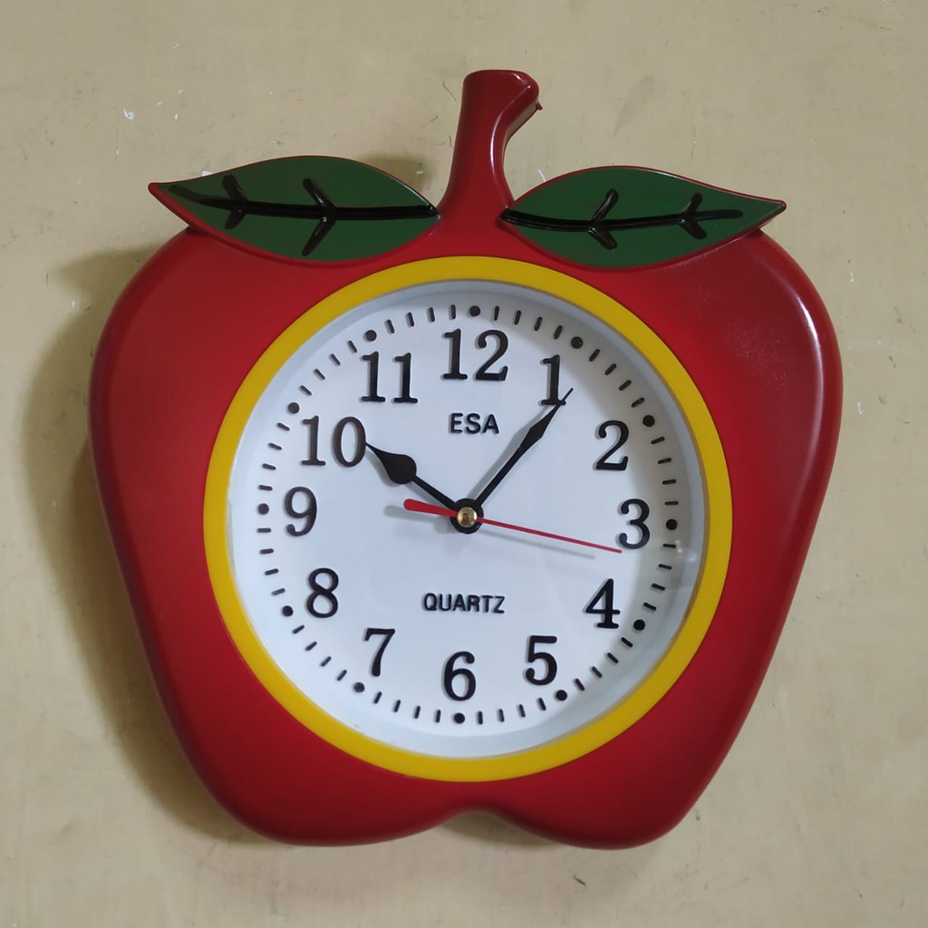 Jam Dinding Unik Bentuk Seperti Buah Apel, Esa 910