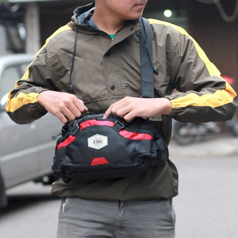 New Arrival - Tas waistbag pria salempang gunung jumbo doble premium bahan dolby sarang tawon promo