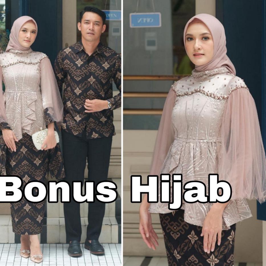  kebaya batik couple vanilla kebaya modern bonus hijab kebaya lamaran /Model terbaru
