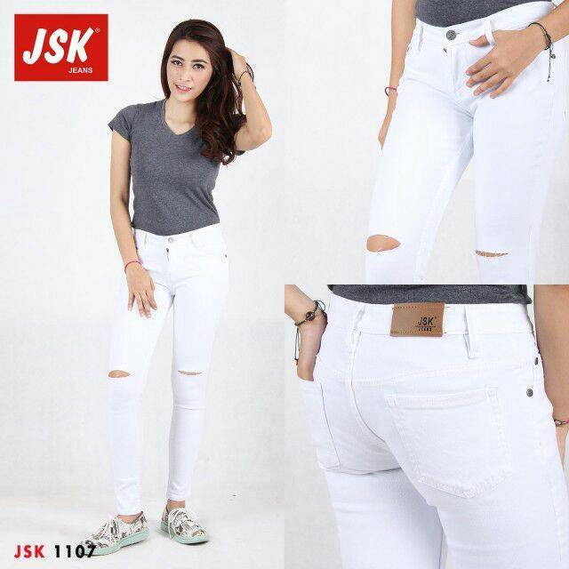 Celana Panjang Ripped Skinny Distroy Jeans Wanita JSK jeans Softjeans Import