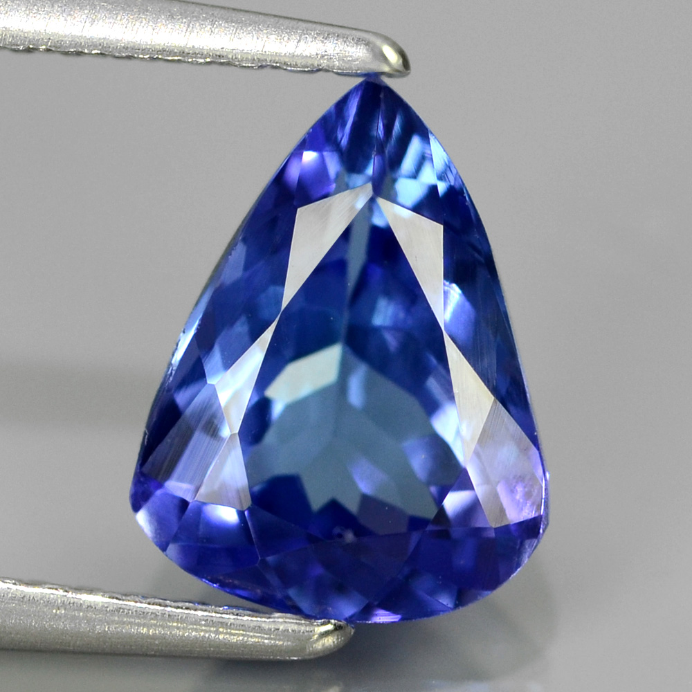 Certified 1.76ct 9x7mm Pear Stunning Natural Unheated Violet Blue TANZANITE Tanzania TZ005