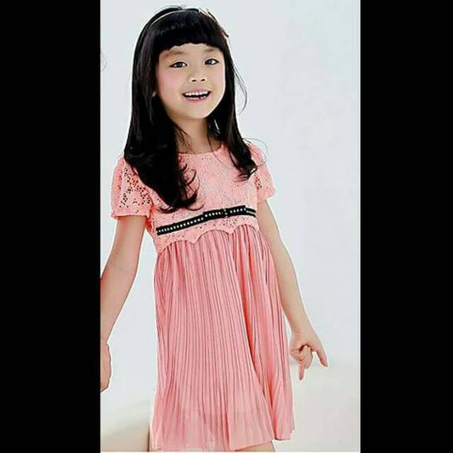 Dress Anak Cewek Star Peach