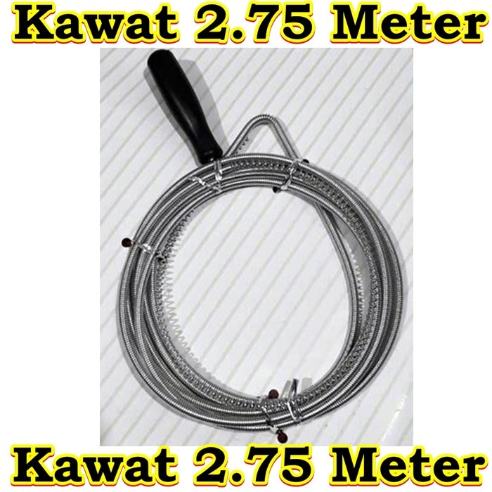 Kawat melancarkan saluran air anti sumbat Master Pipe Dredge Kawat Pipe Cleaner 2.7 M No Reiki melan