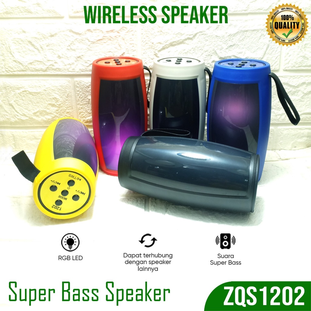 ERRLY ZQS1202 Speaker Bluetooth LED RGB Wireless Portable TG157 / TG-157