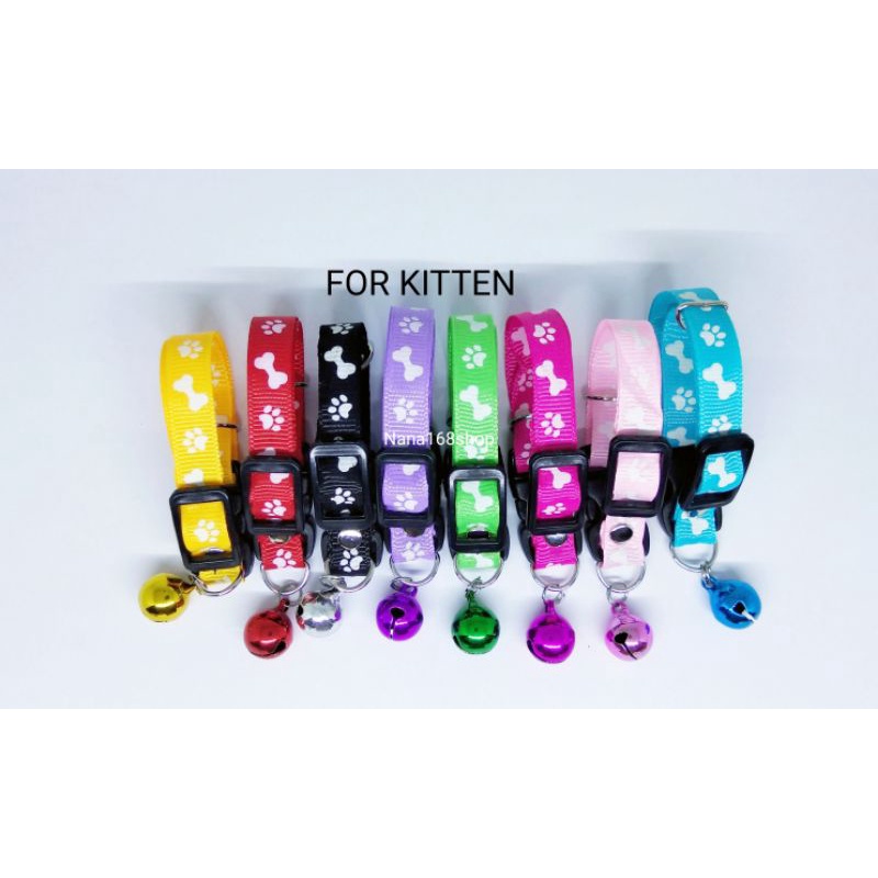 Kalung khusus kitten Pet collar kalung kucing motif tulang lonceng 12mm