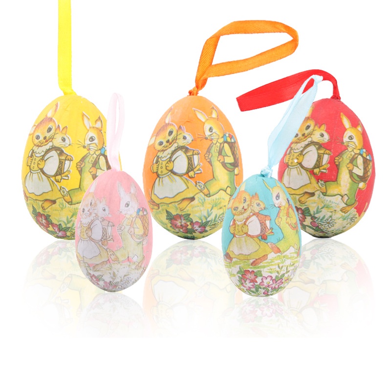 1pc Telur Paskah Gantung Bahan Busa Warna-Warni Untuk Dekorasi Pesta