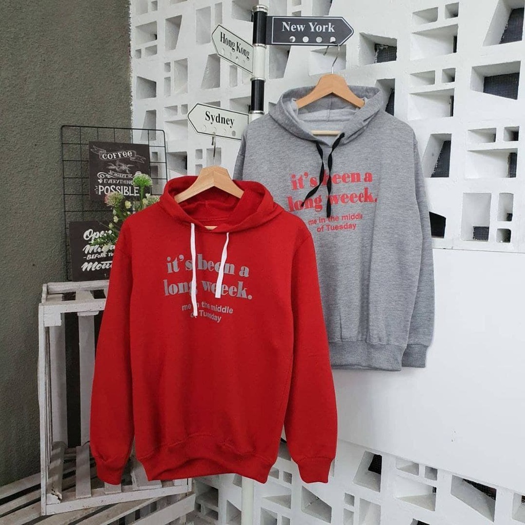 Nara Grosir - Long Week Hodie Sweater l Sweater Pria dan Wanita