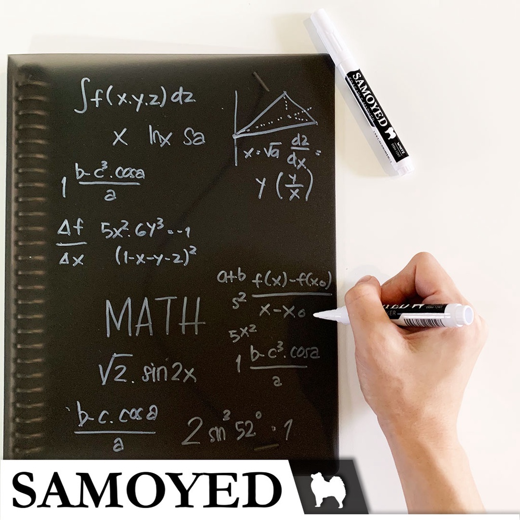 

Spidol Papan Tulis / Kaca / Akrilik / Erasable Liquid Chalk Pen Marker Samoyed ERBM-12 White - Putih
