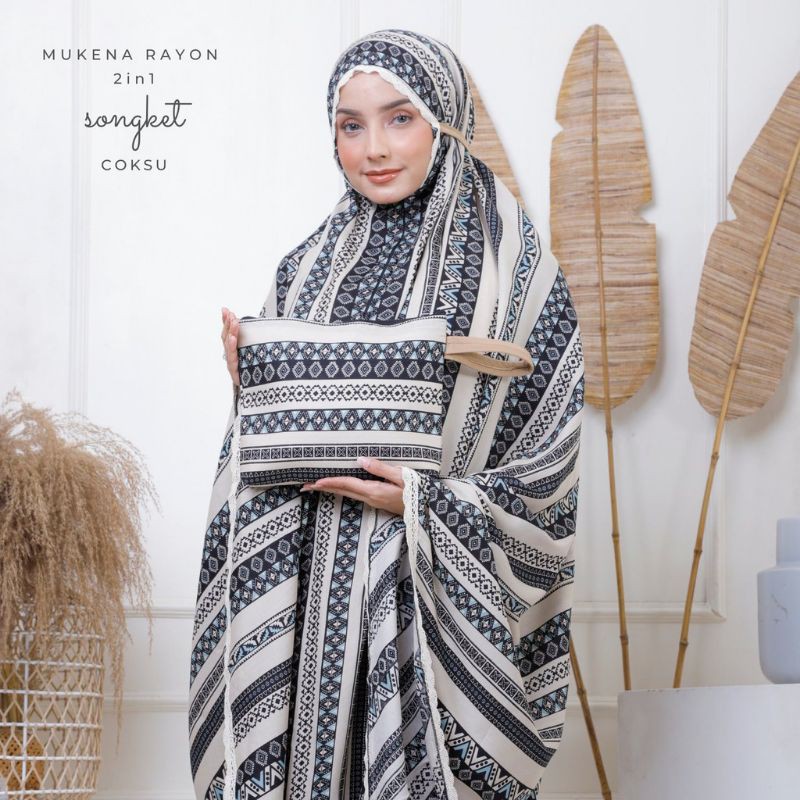 MUKENA JUMBO mukena dewasa dan remaja motif batik songket / mukenah untuk orang tua ibu