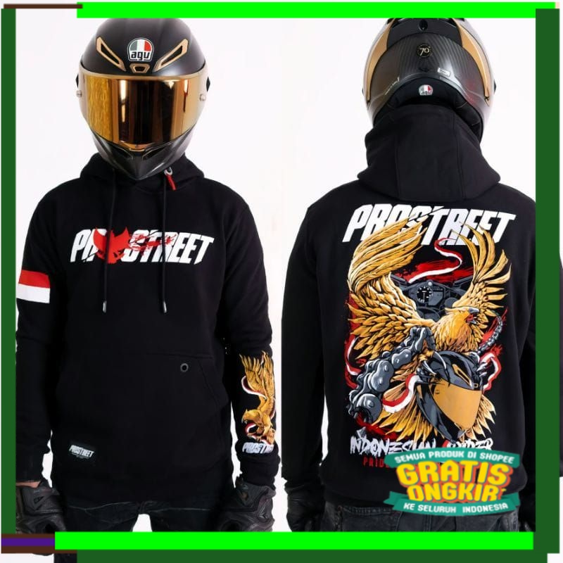 Black Pekat Dop Metal Punk Dark  Anak / Sweater Pria Hoodie Prostreet Ronin Rider Jepang Sweater Sun