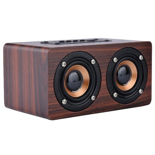 SPEAKER BLUETOOTH STEREO SUBWOOFER - W5 - RED WOOD
